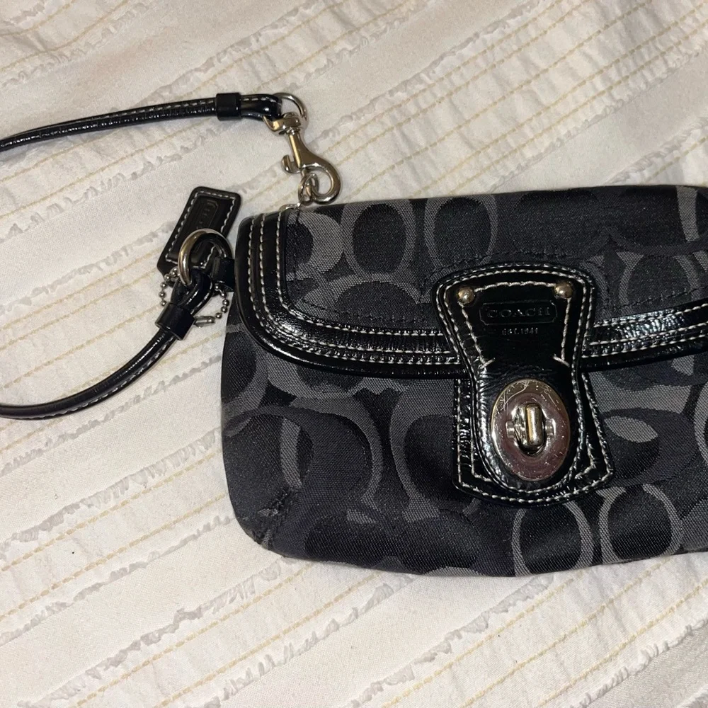 Coach Black Monogram Clutch - Picture 1 of 4